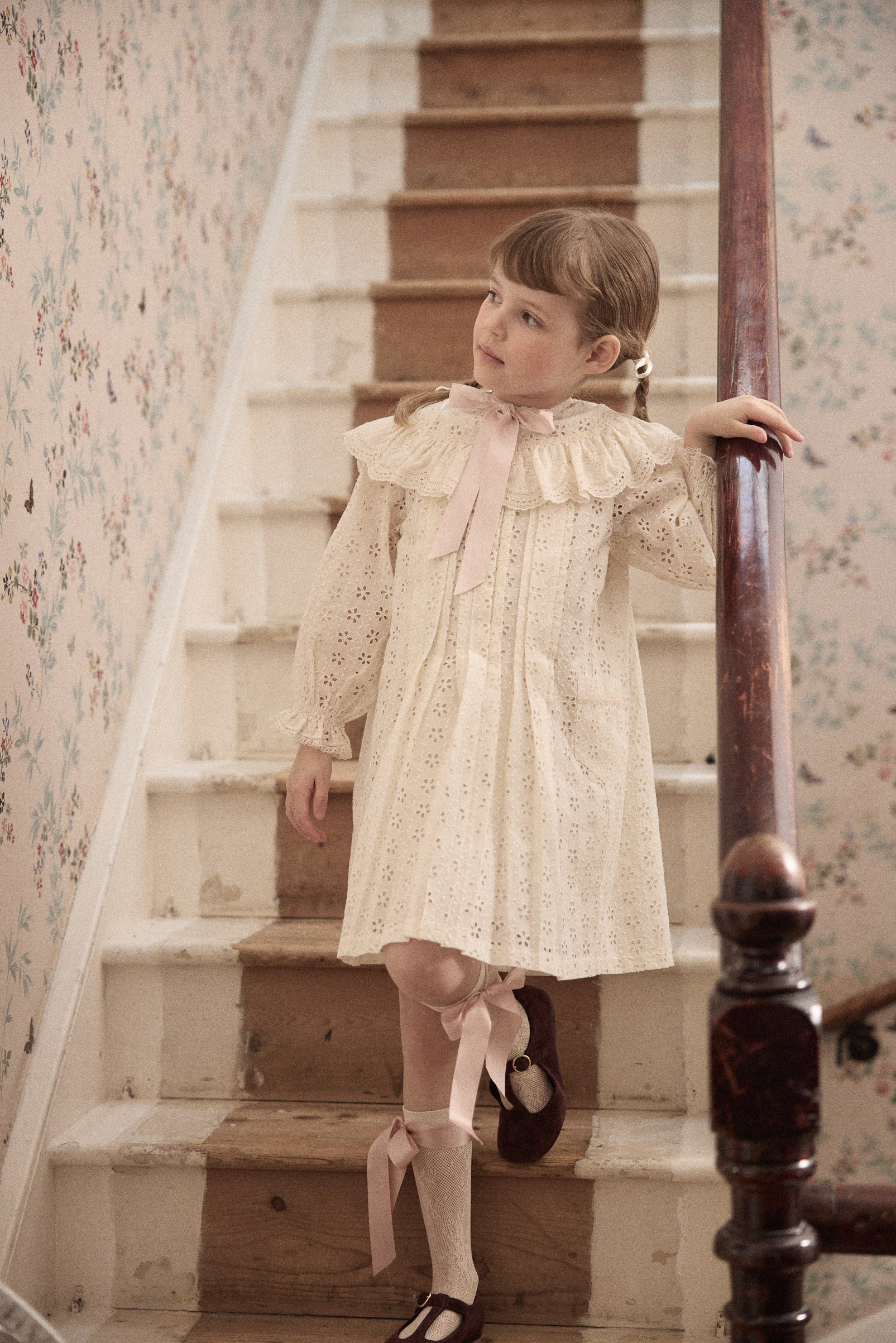 Salt Dress in Cream Broderie - Designed by Ingrid Lewis - Strawberries & Cream