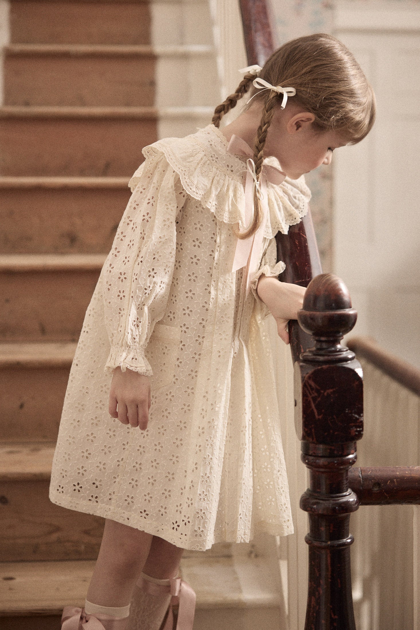 Salt Dress in Cream Broderie - Designed by Ingrid Lewis - Strawberries & Cream
