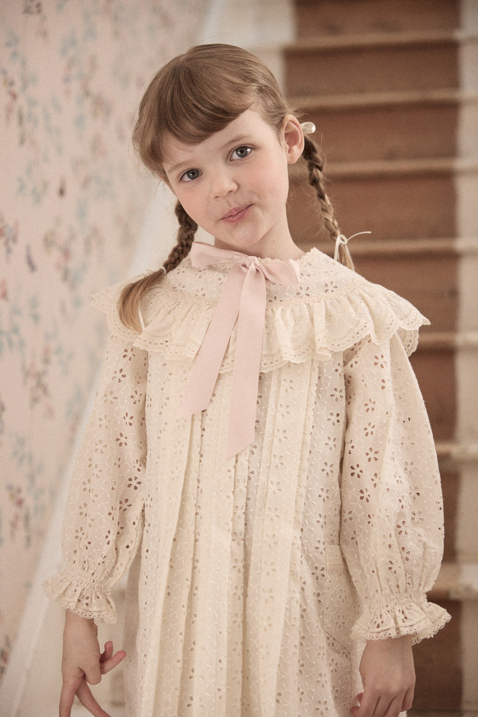 Salt Dress in Cream Broderie - Designed by Ingrid Lewis - Strawberries & Cream