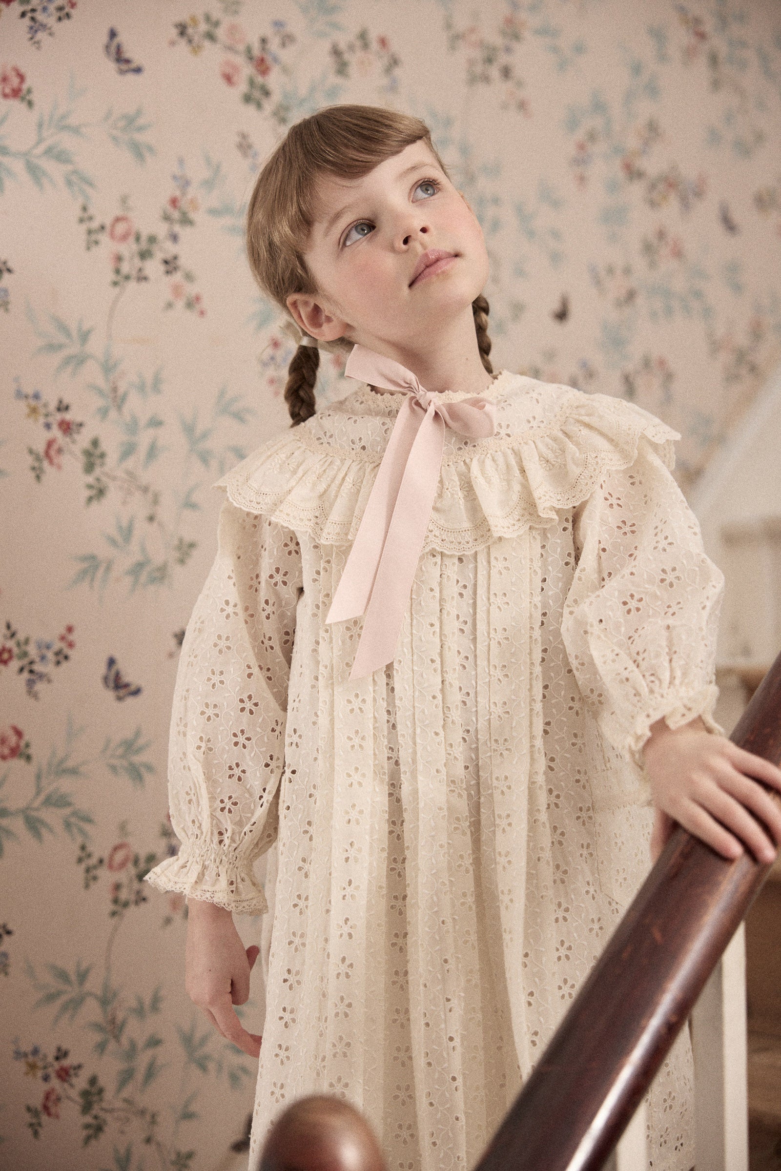 Salt Dress in Cream Broderie - Designed by Ingrid Lewis - Strawberries & Cream