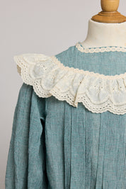 Salt Dress in Teacup Teal Cream - Designed by Ingrid Lewis - Strawberries & Cream