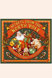Secrets from the North Pole - Strawberries & Cream - Ingrid Lewis - Designer
Book cover of 'Secrets from the North Pole' with Santa Claus and reindeer on a festive background.