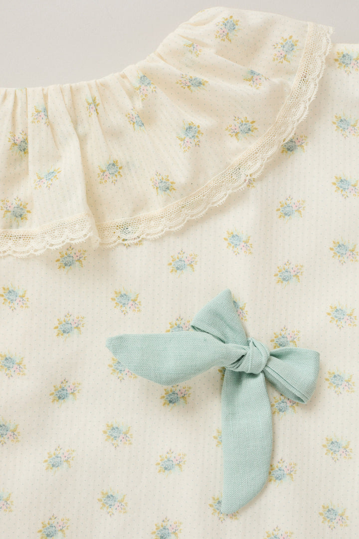 Pastry Dress  Blue Spring Flowers