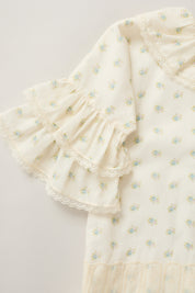 Pastry Dress  Blue Spring Flowers