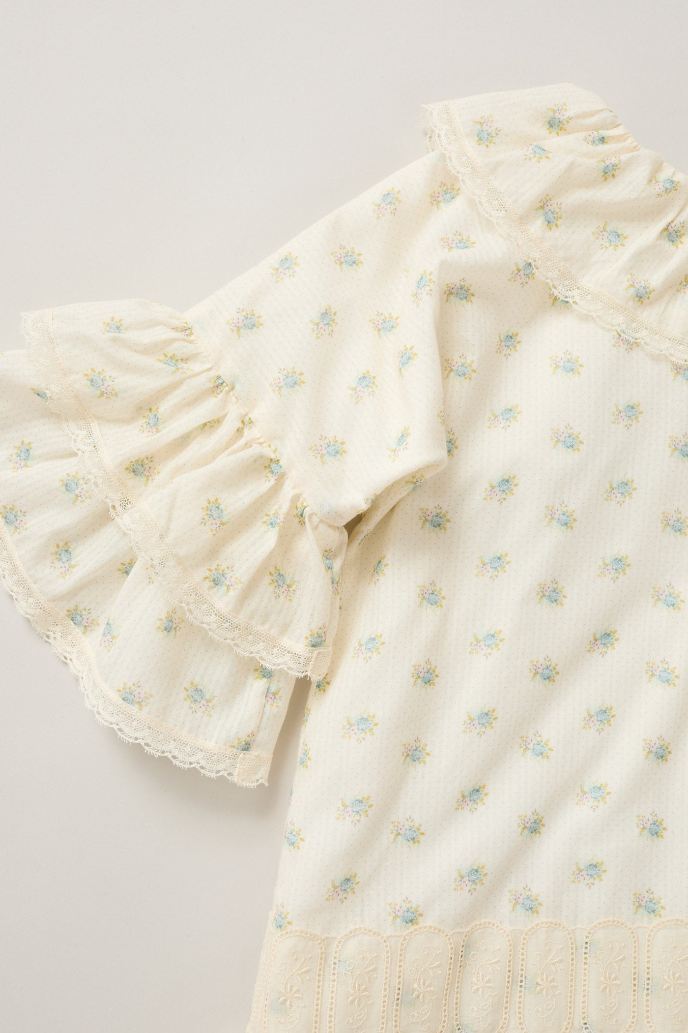 Pastry Dress  Blue Spring Flowers