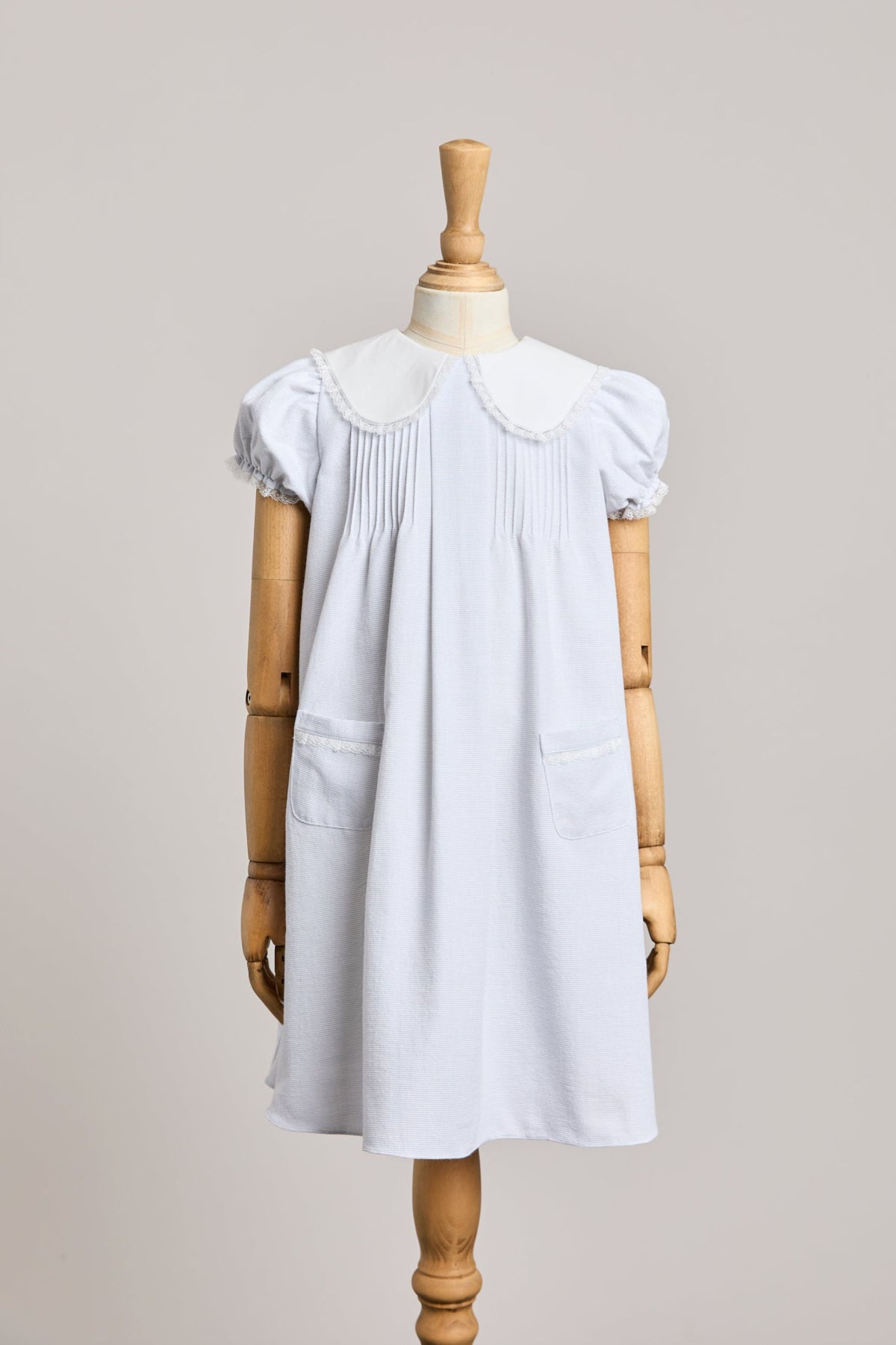 Bubble Dress in Plain Stripes Grey