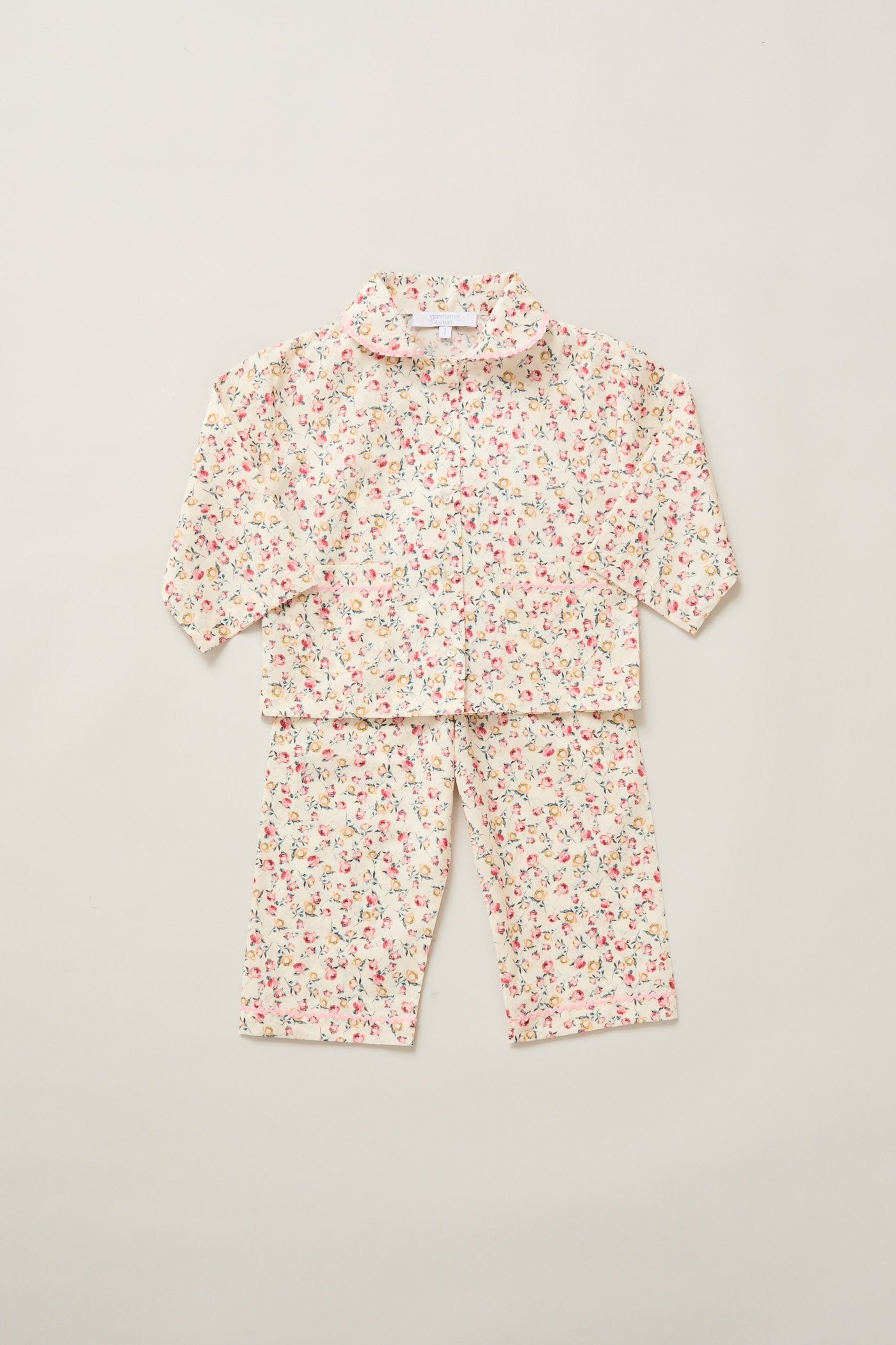 Lunar Moon Pyjamas In Cream Rosebuds