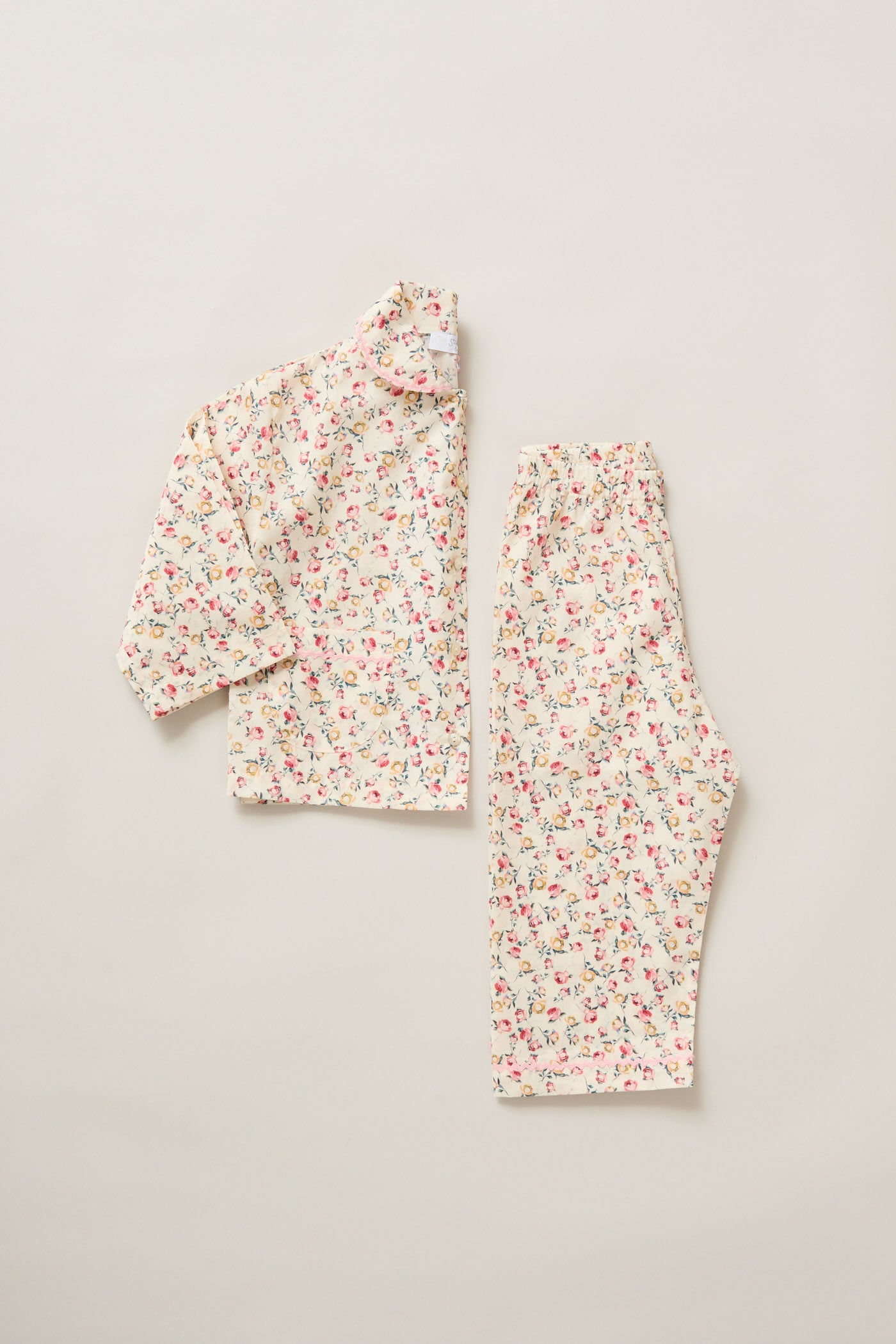 Lunar Moon Pyjamas In Cream Rosebuds
