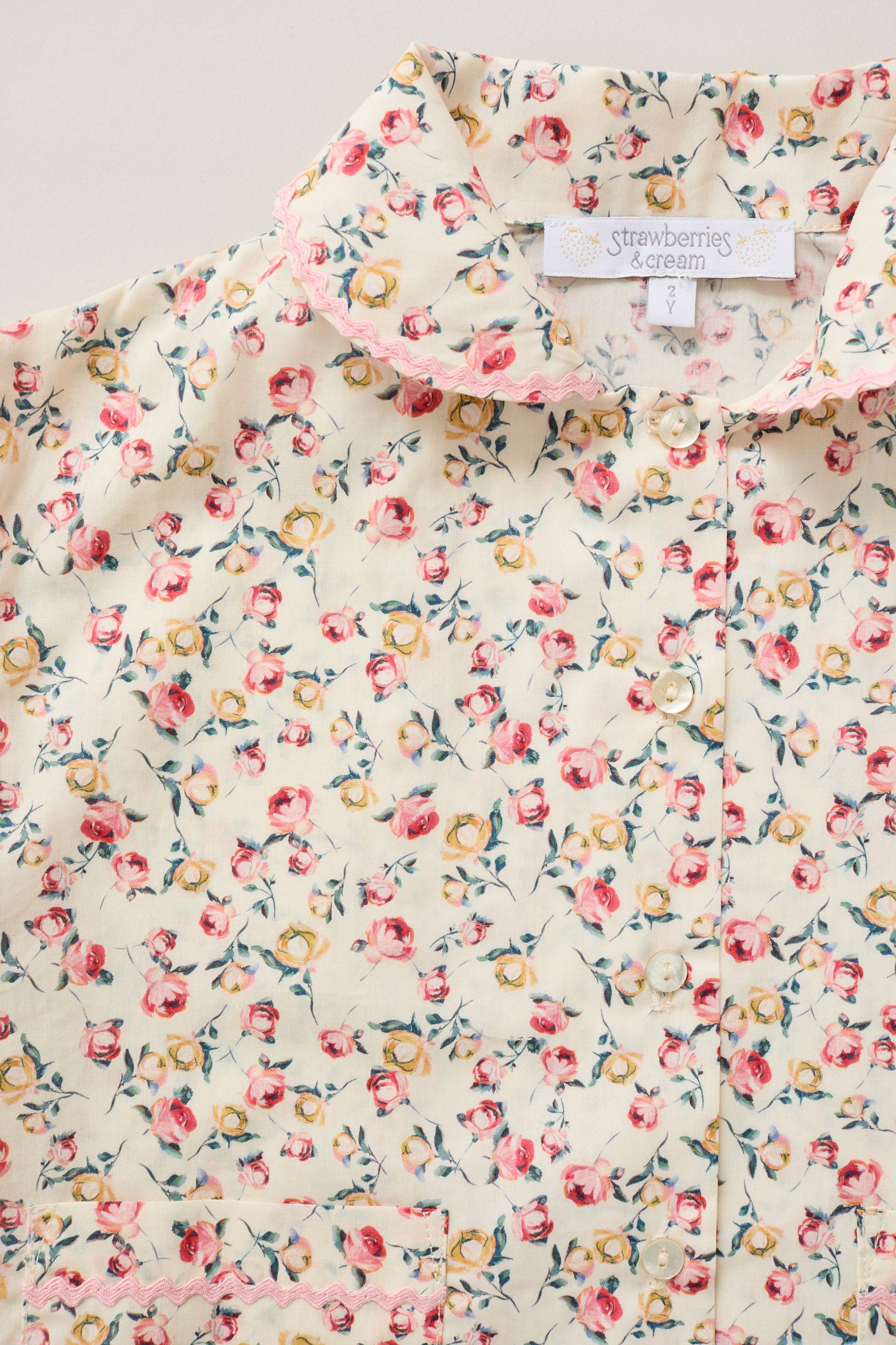 Lunar Moon Pyjamas In Cream Rosebuds