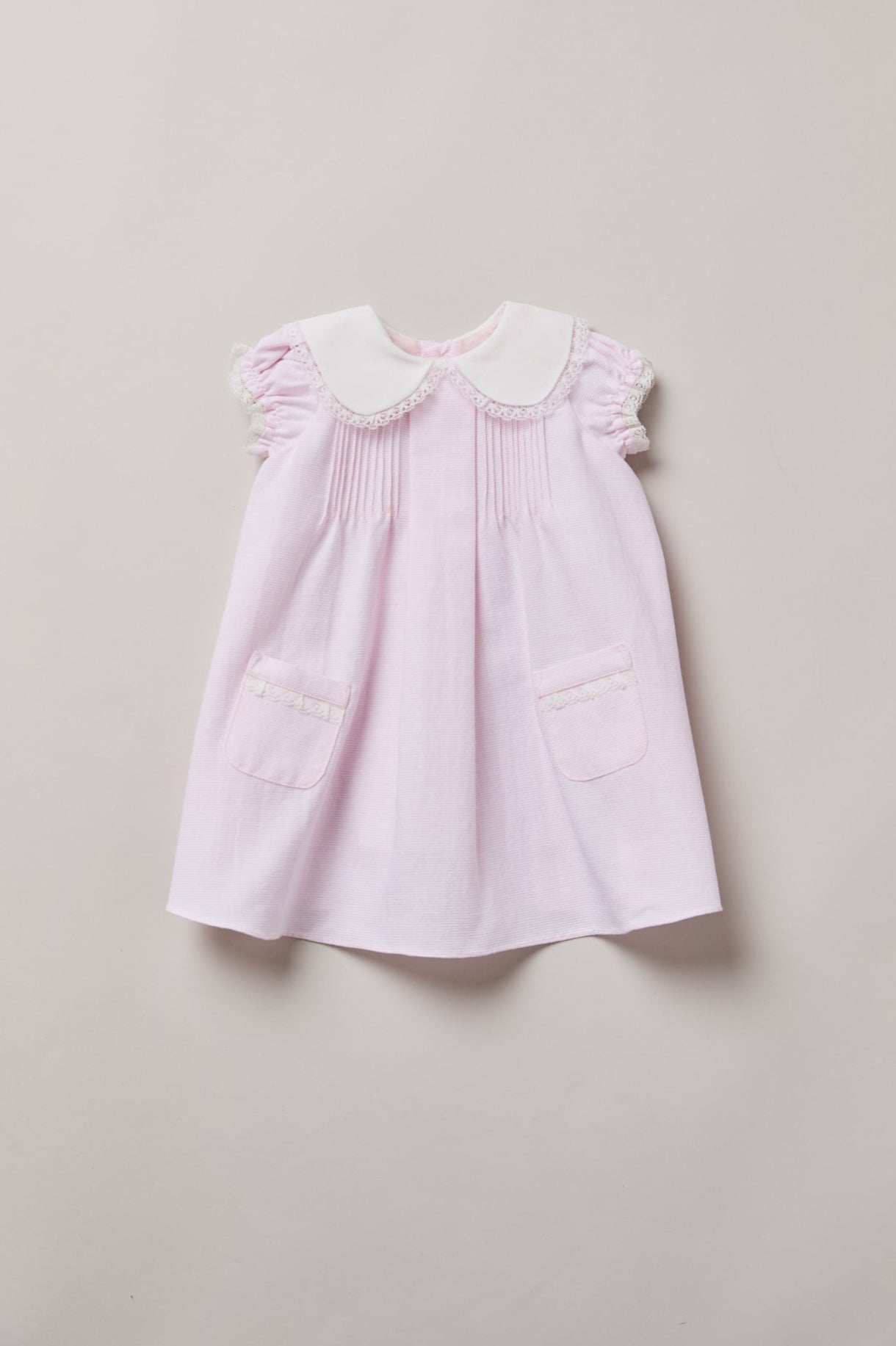 Baby Bubble Dress  Plain Pink Stripes