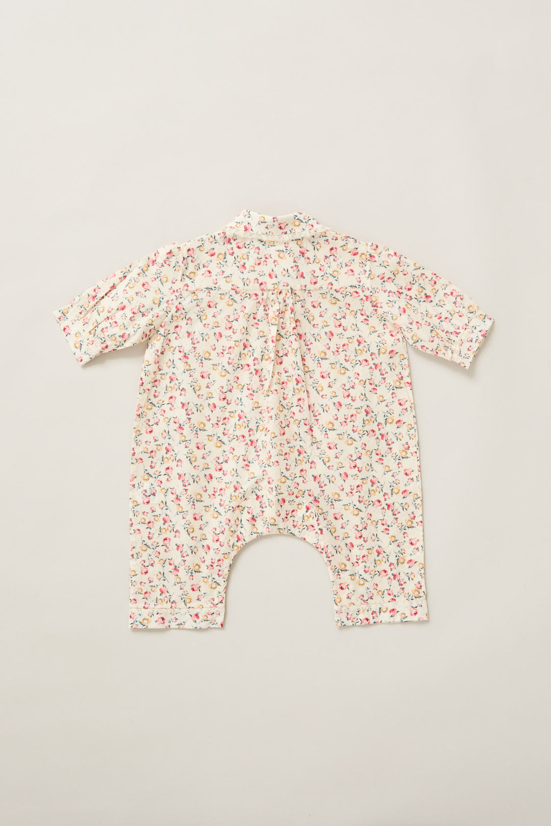 Baby Pyjama in Cream Rosebuds