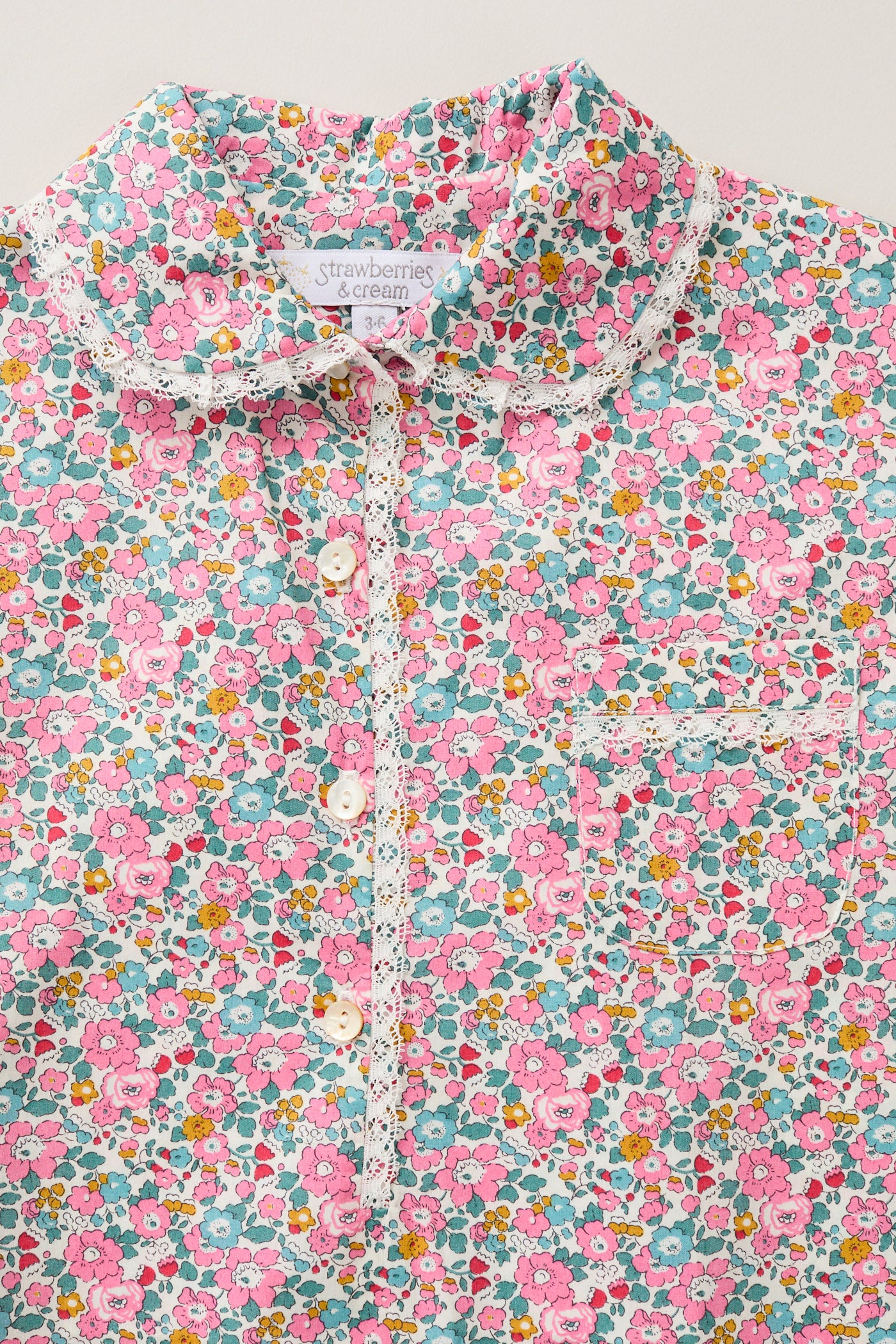 Baby Pyjama in Pink Floral Liberty Print