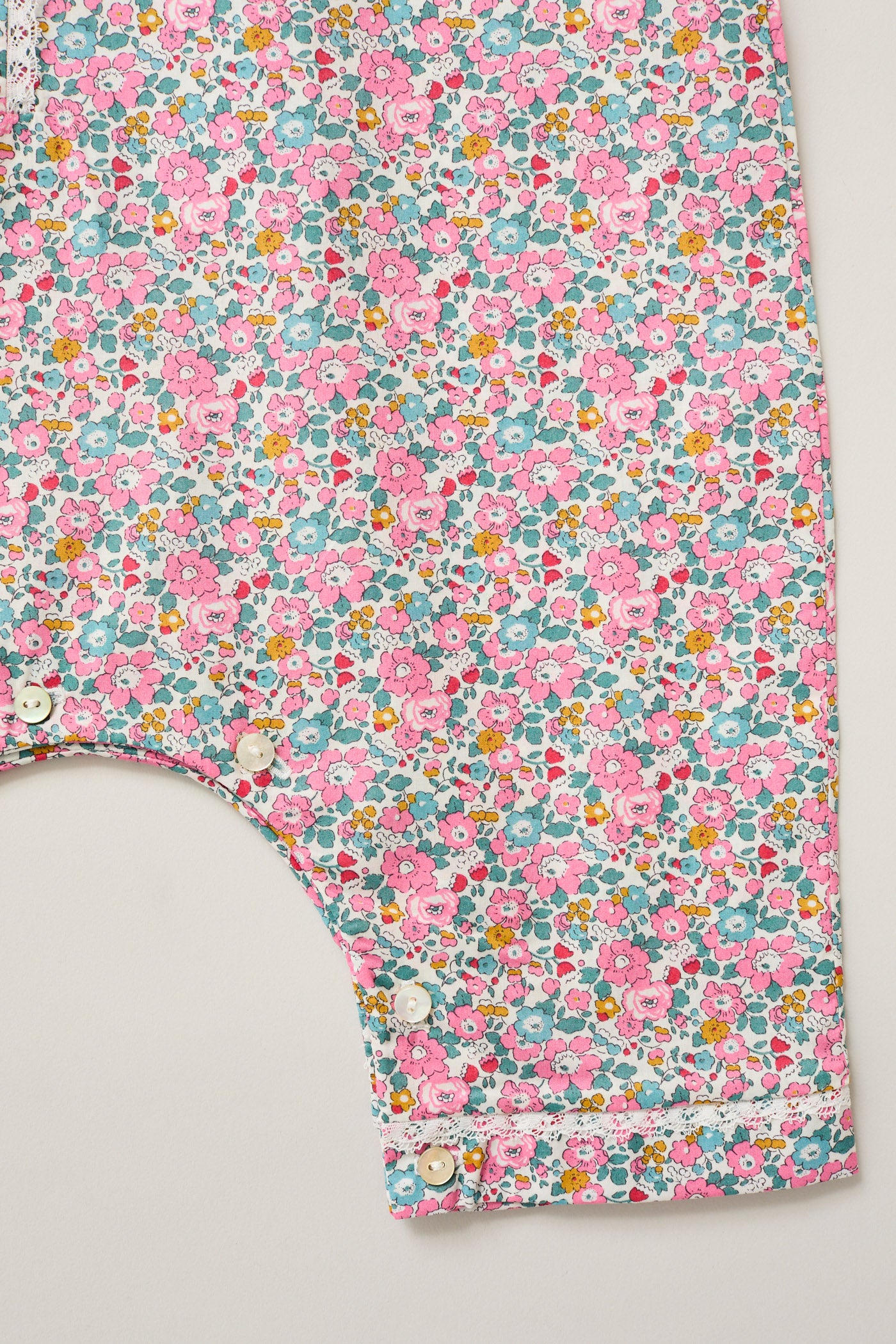 Baby Pyjama in Pink Floral Liberty Print