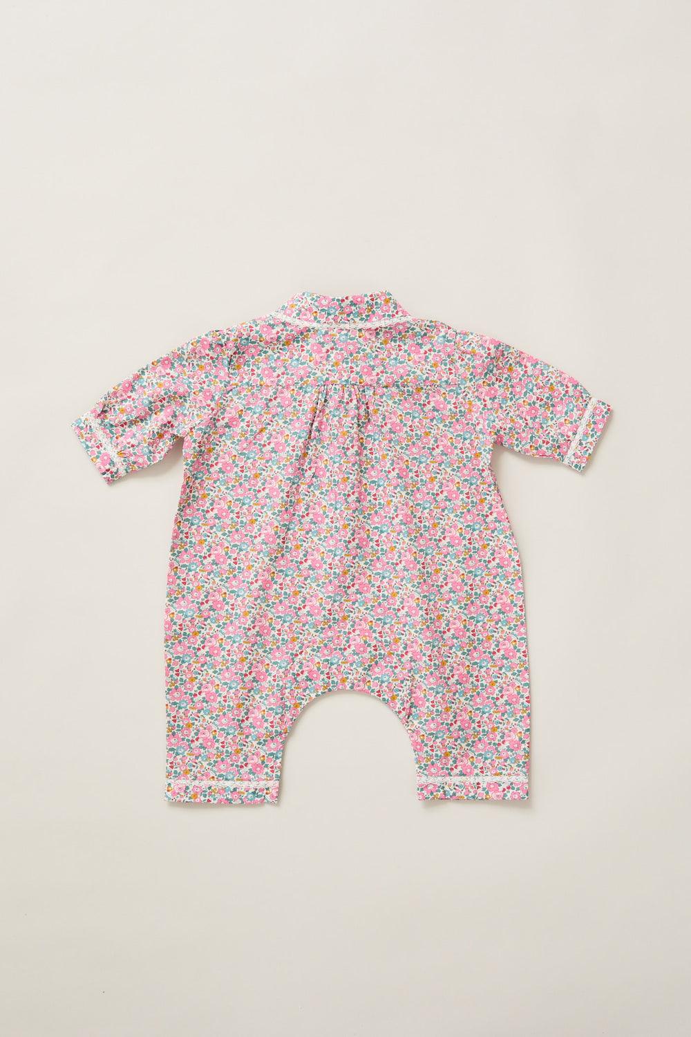 Baby Pyjama in Pink Floral Liberty Print
