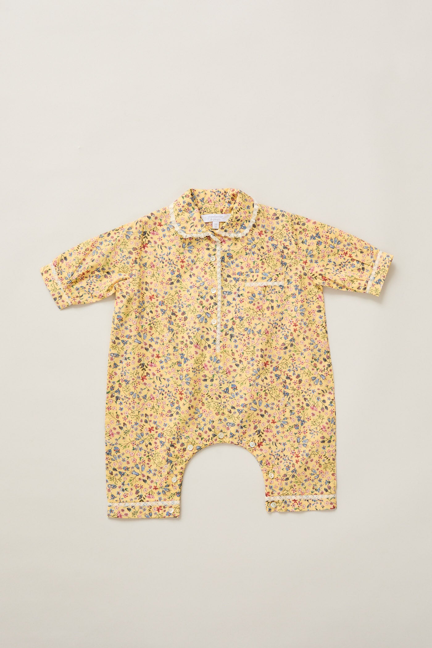 Baby Pyjama in Yellow Flowers