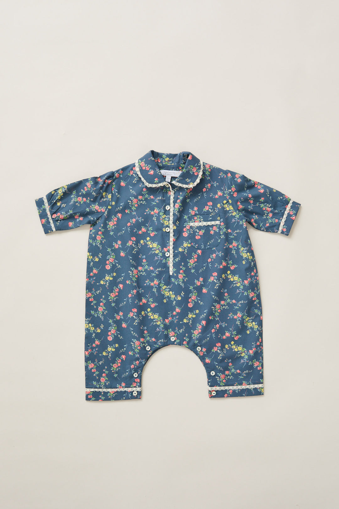 Baby Pyjama in Blue Rose Garden Liberty