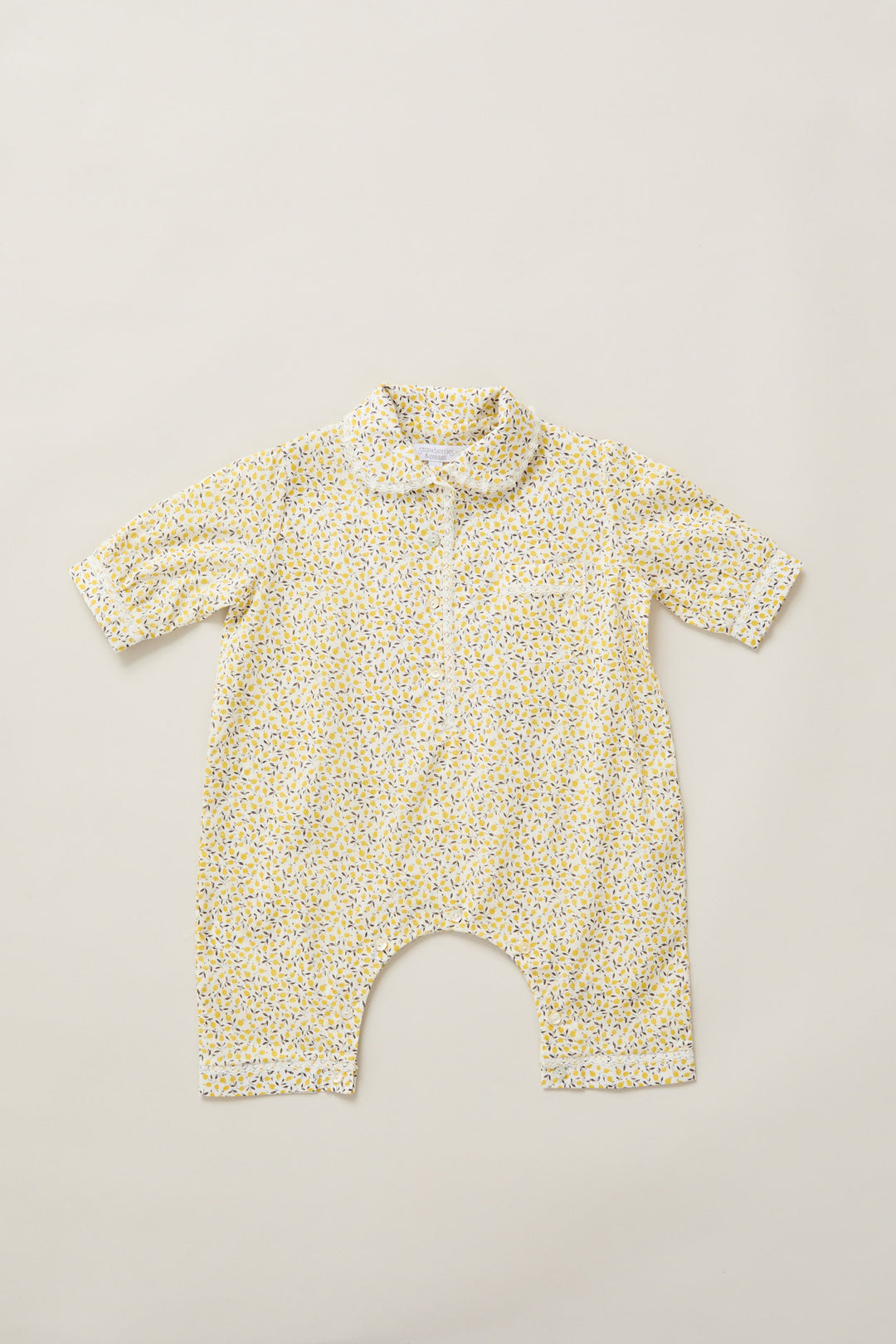 Baby Pyjama in Lemons Liberty Print