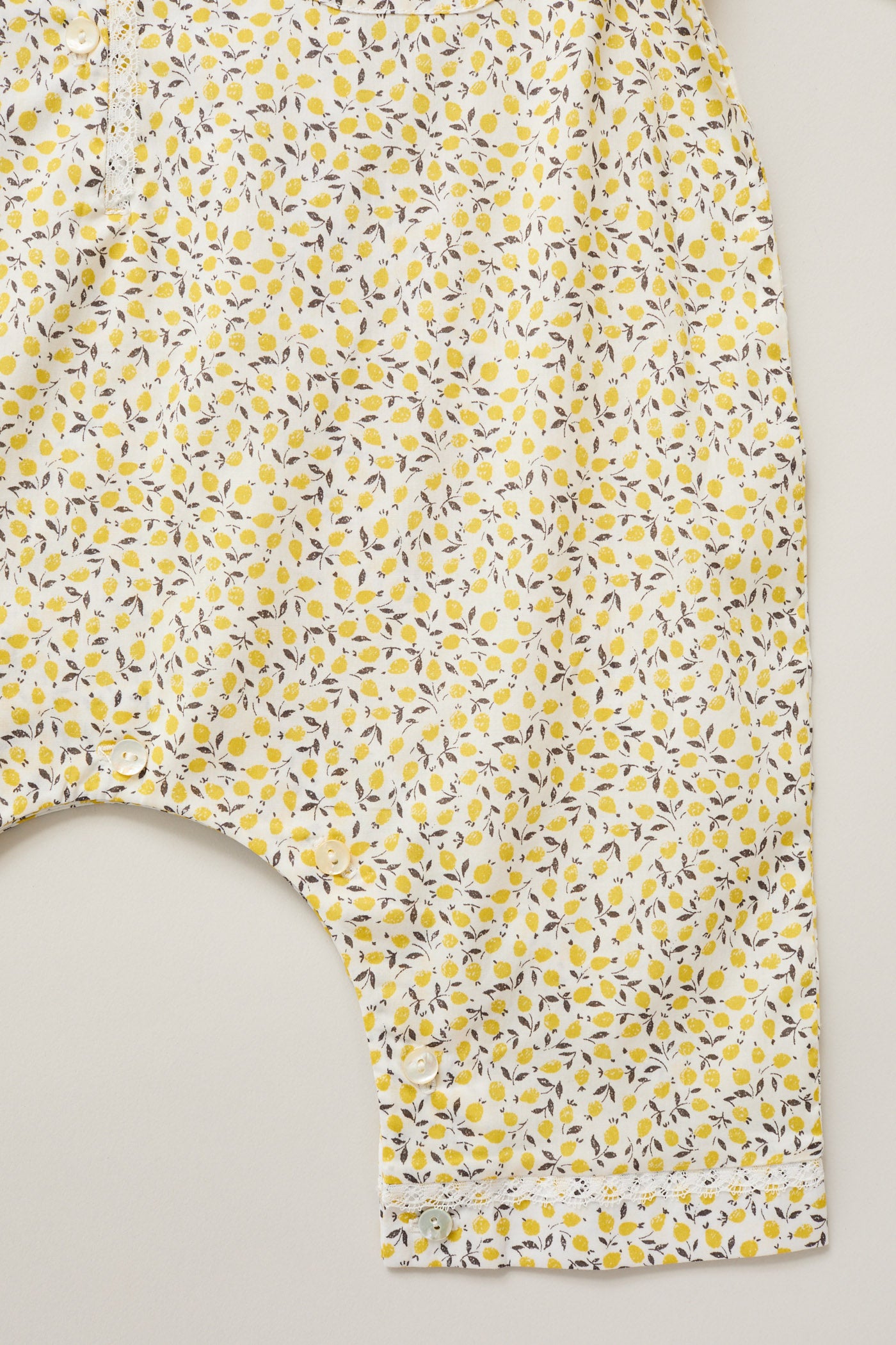 Baby Pyjama in Lemons Liberty Print
