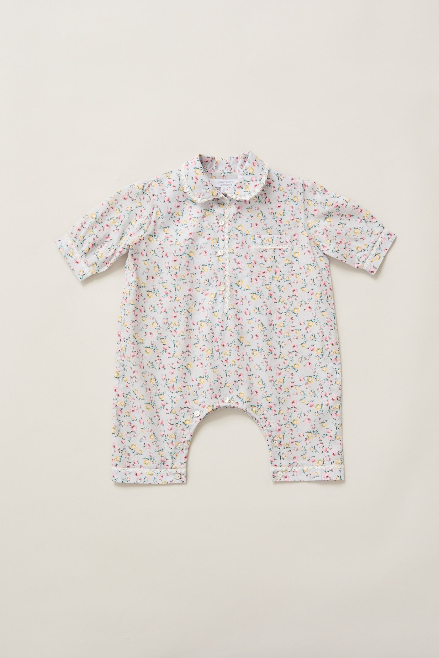 Baby Pyjama in Lavender Rose Liberty Print