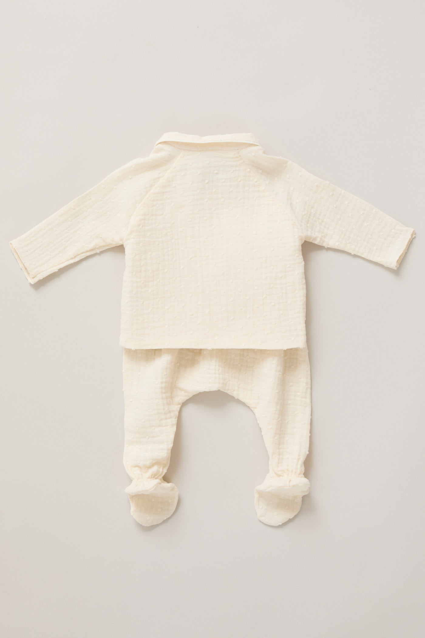 Baby Kimono Set in Cream Bubble