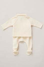 Baby Kimono Set in Cream Bubble