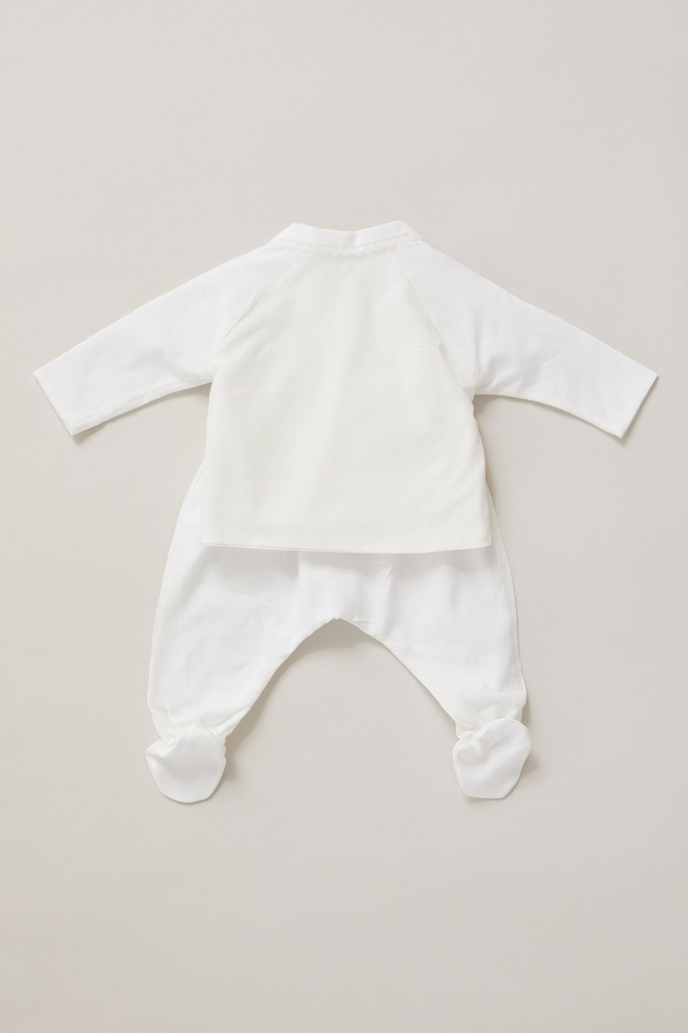 Baby Kimono Set In Pearly White