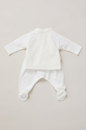 Baby Kimono Set In Pearly White