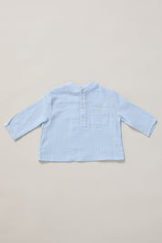 Apple Shirt in Pale Blue Stripes