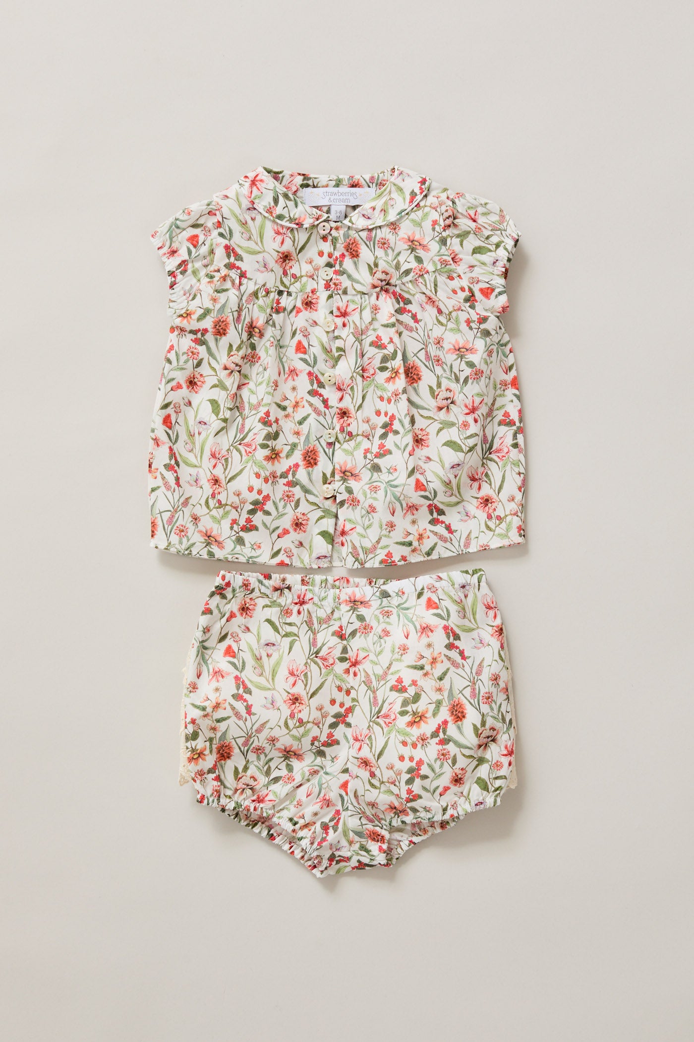 Honey Blouse Set Red Flowers