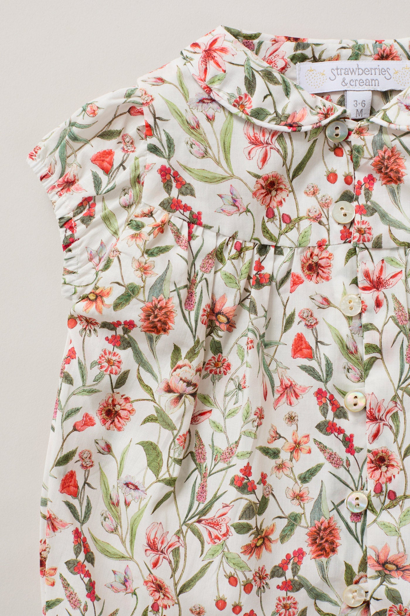 Honey Blouse Set Red Flowers