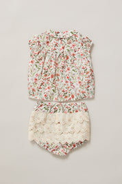 Honey Blouse Set Red Flowers
