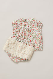 Honey Blouse Set Red Flowers