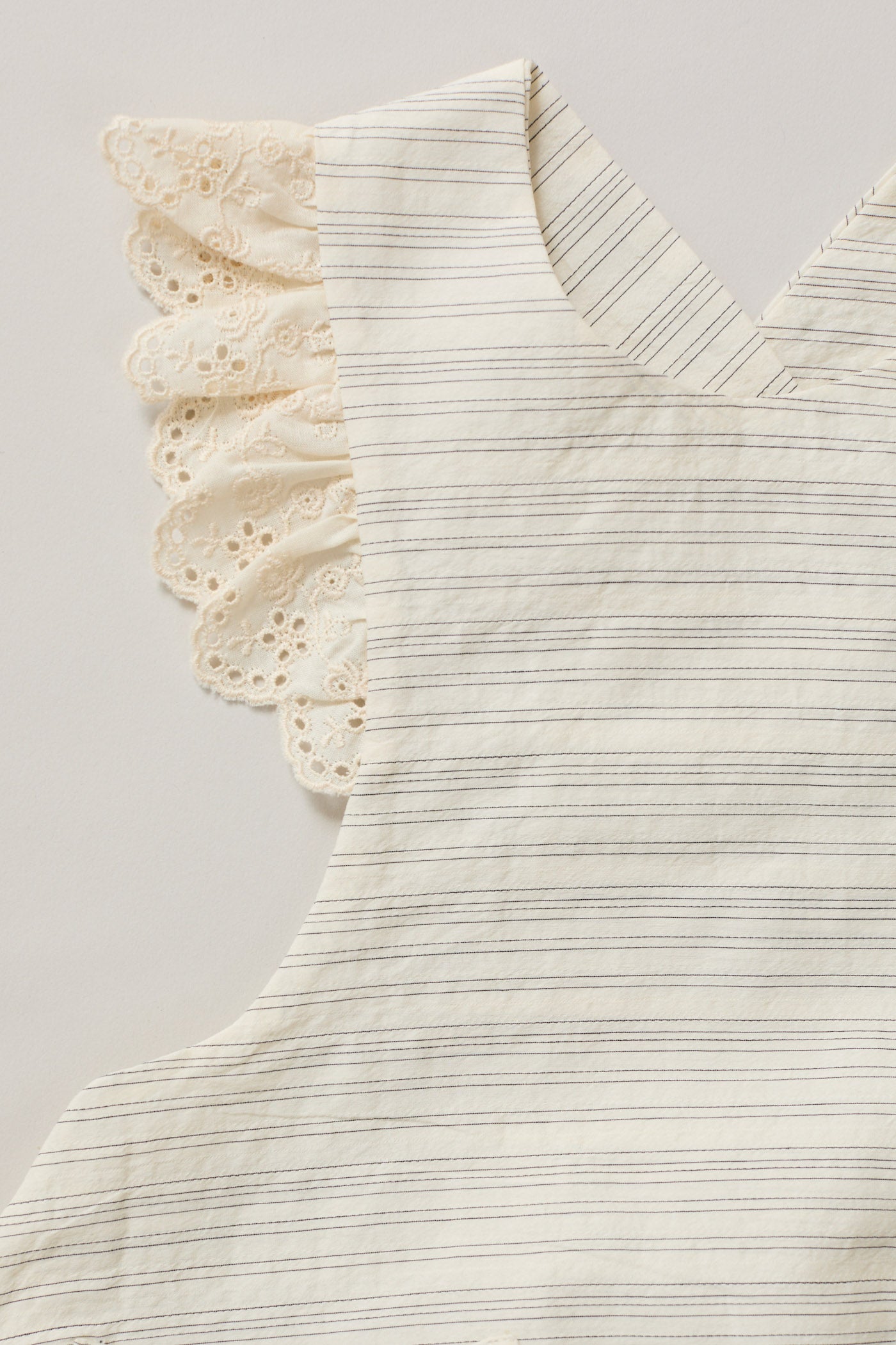 Lace Pinafore in Black & Cream Stripes