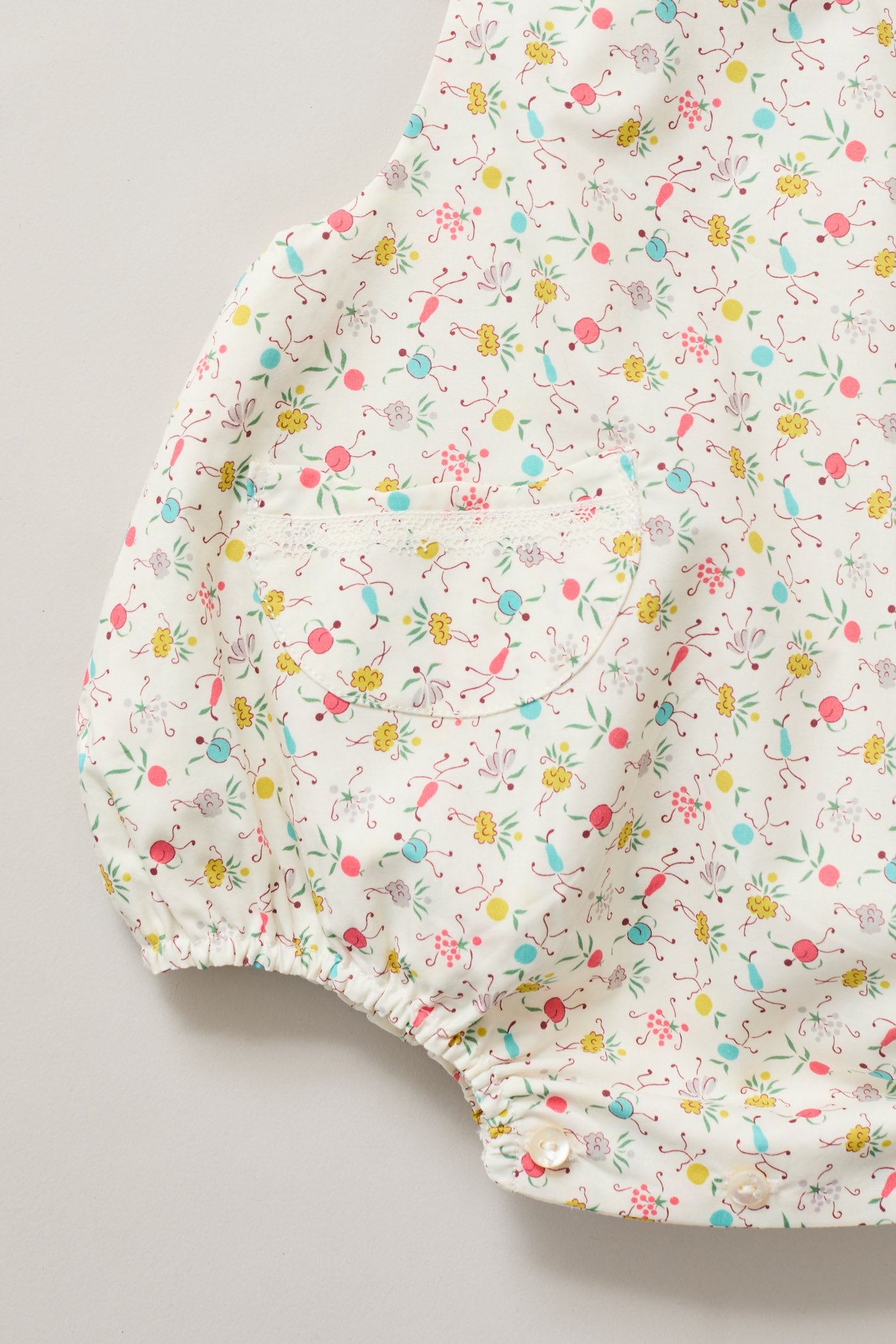 Baby Lace Pinafore in Happy Print