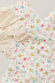 Baby Lace Pinafore in Happy Print