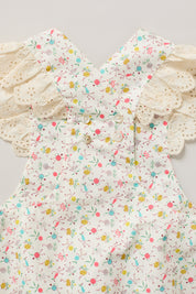 Baby Lace Pinafore in Happy Print
