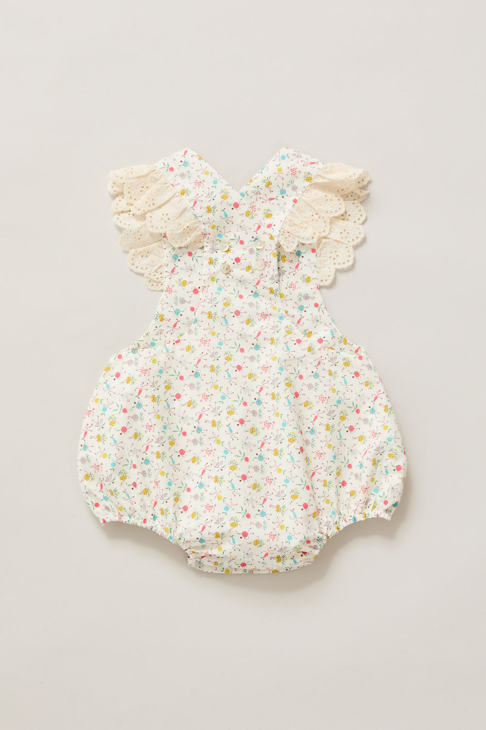 Baby Lace Pinafore in Happy Print