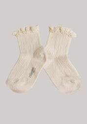 Collégien X Strawberries & Cream  - Annette Doux Agneaux Ankle Socks Lace