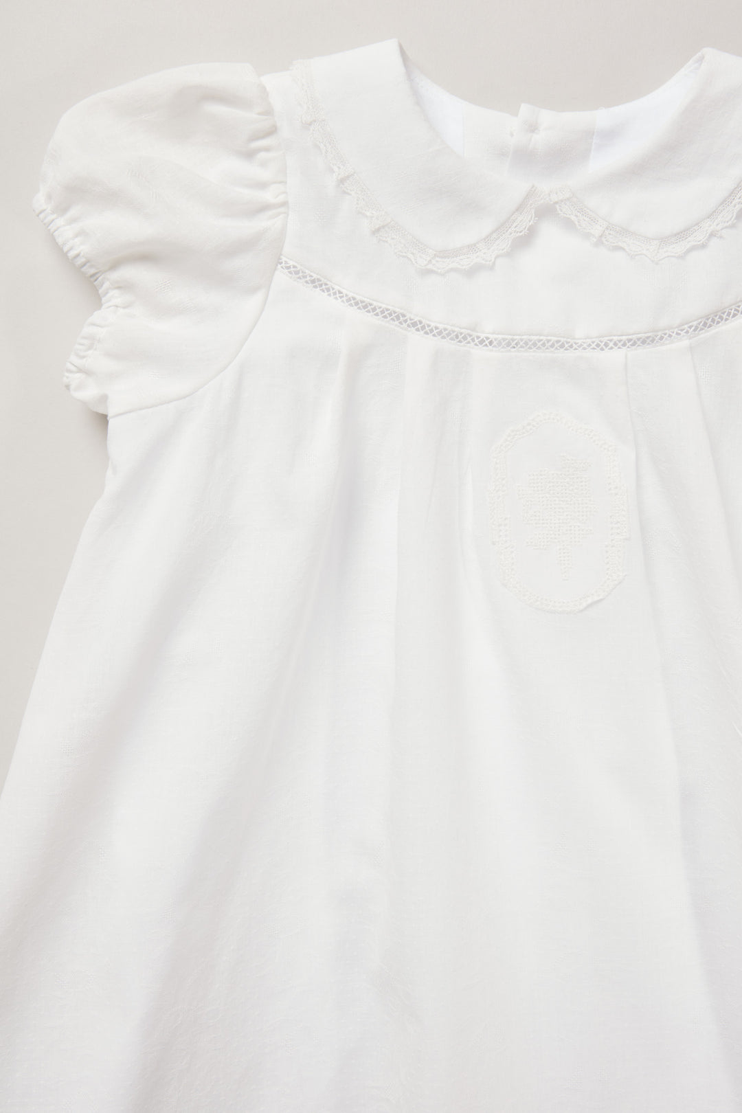Baby Milk Dress Soft White Jacquard