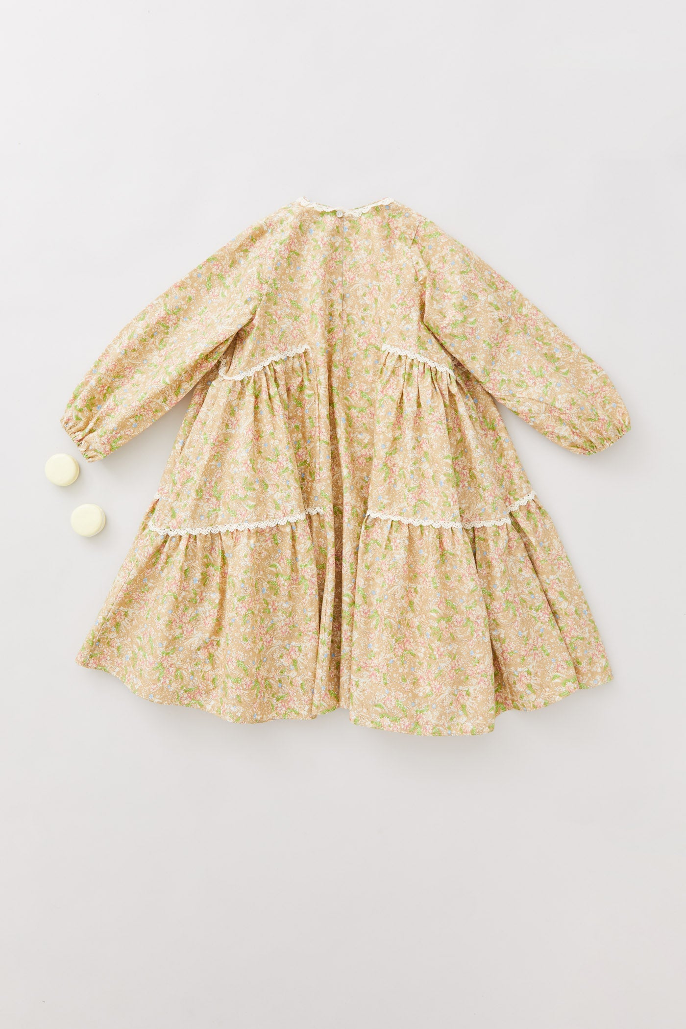 Sweet Dress In The Beige Floral Print - Designed by Ingrid Lewis - Strawberries & Cream