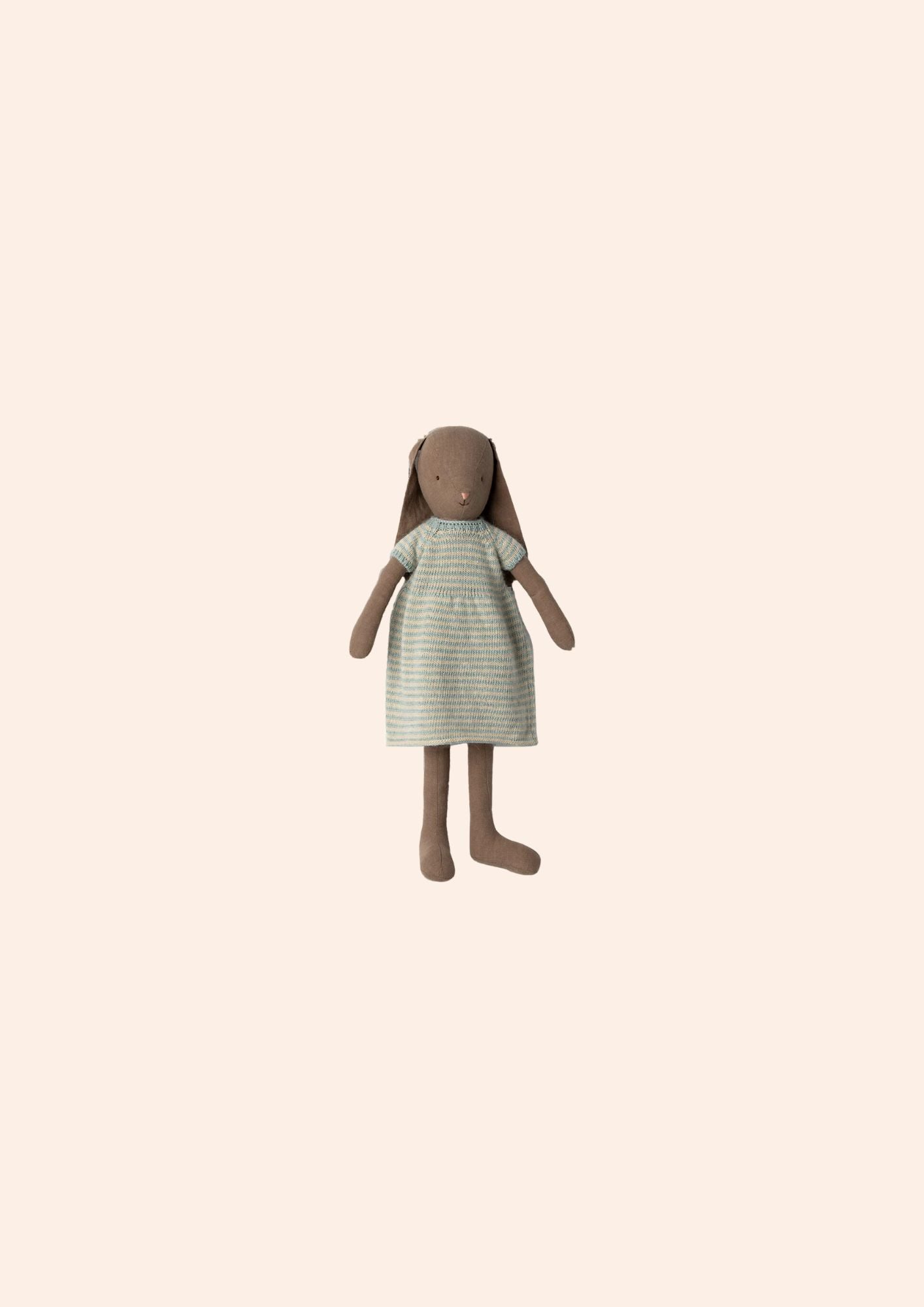 Maileg Bunny Size 4, Brown-Knitted Dress