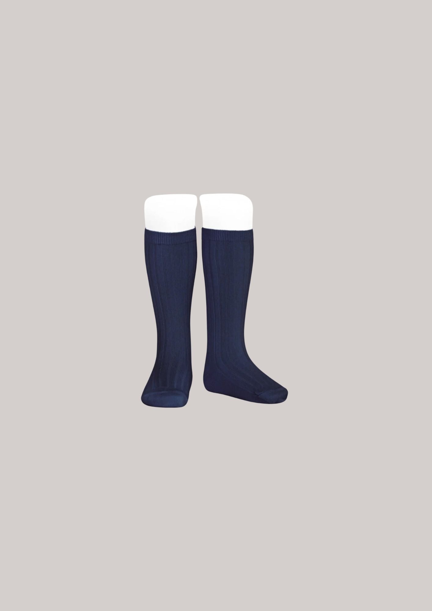 Cóndor Basic Ribbed Knee High Socks-Marino