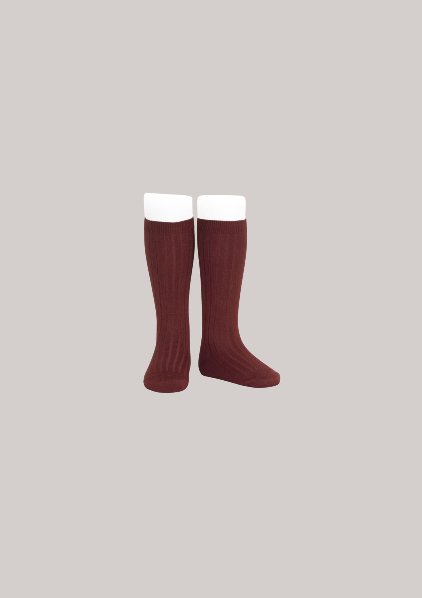 Cóndor Basic Ribbed Knee High Socks-Granate