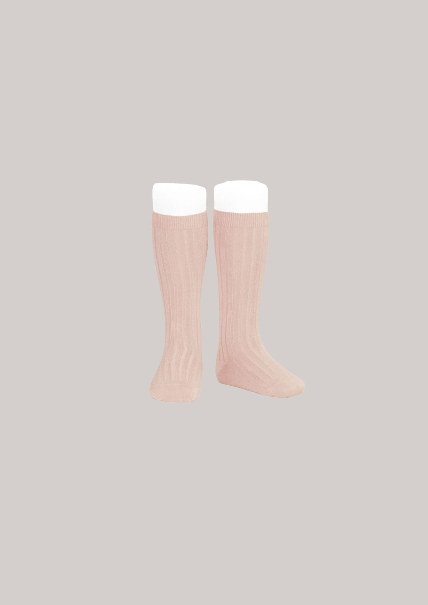 Cóndor Basic Rib Knee High Socks-Rosa Empolvado