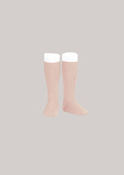 Cóndor Basic Rib Knee High Socks-Rosa Empolvado