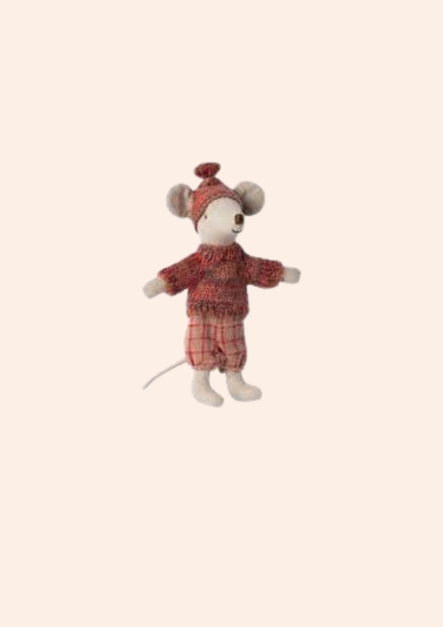 Maileg - Winter Mouse With Ski Set - Big Sister - Rose