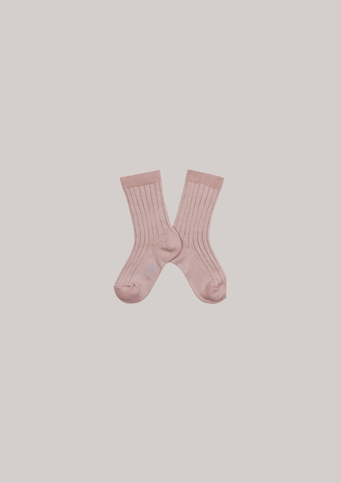 Collégien X Strawberries & Cream - Victoire Vieux Rose - Glitter Ribbed Crew Socks