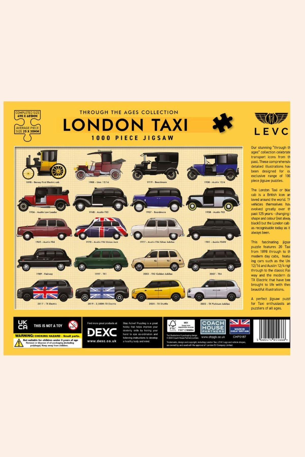 The Coach House - London Taxi - 1000 Pieces Jigsaw - Strawberries & Cream
