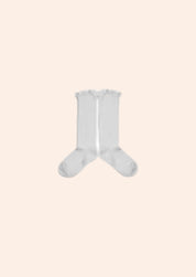 Collégien X Strawberries & Cream - Joséphine Blanc Neige - Knee Socks with Lace