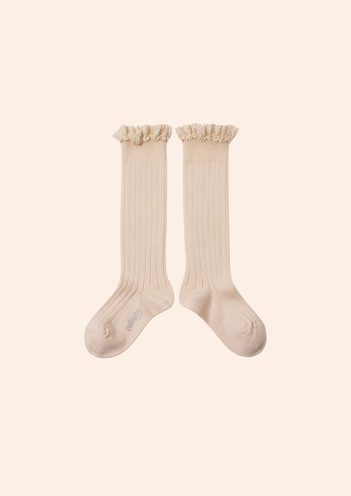 Collégien X Strawberries & Cream - Joséphine Sorbet - Knee Socks with Lace